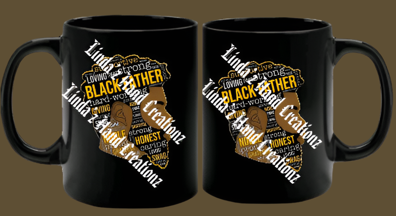 BLACK Father COFFEE MUG