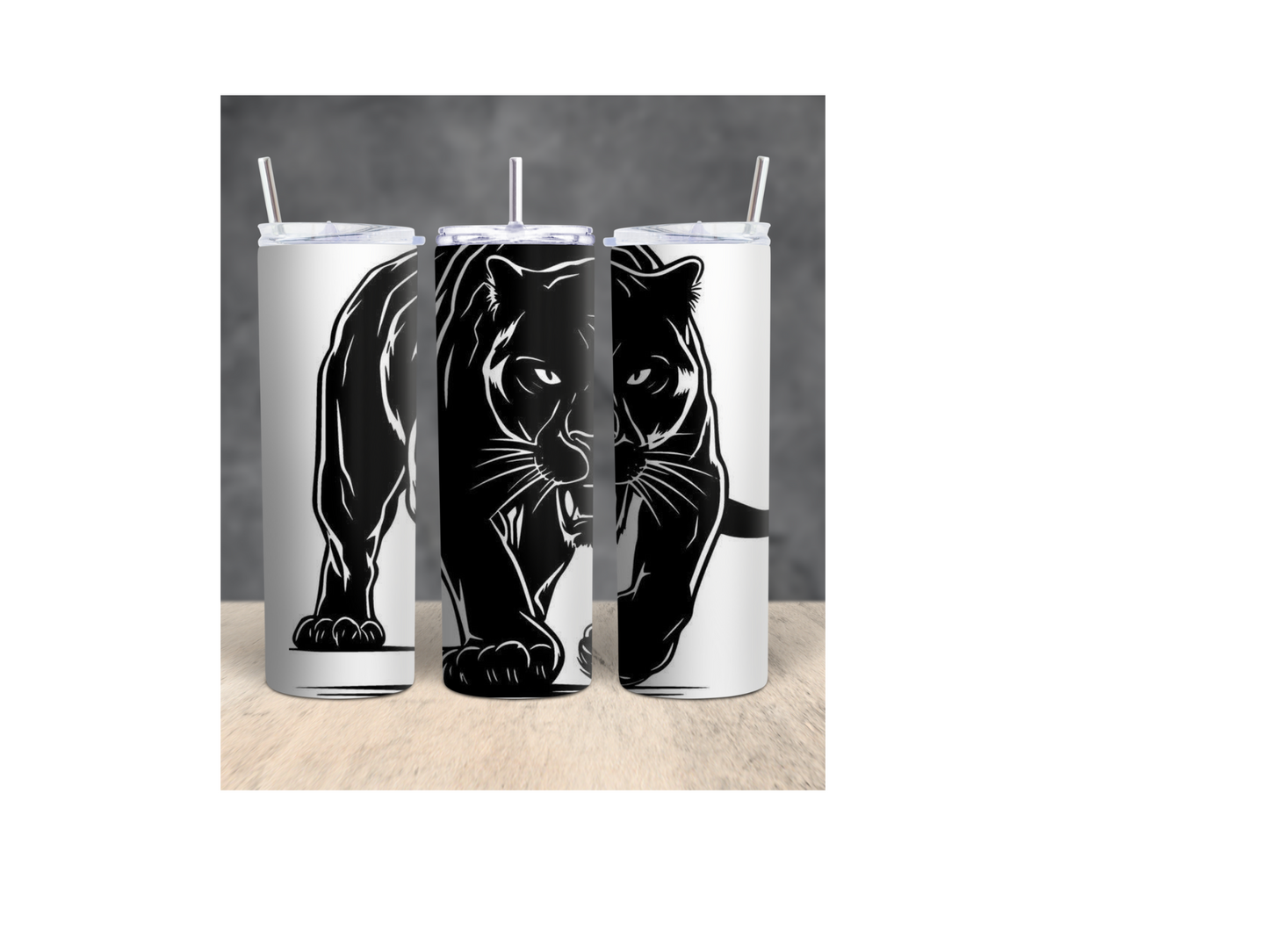 Tumbler with Black Panther Design