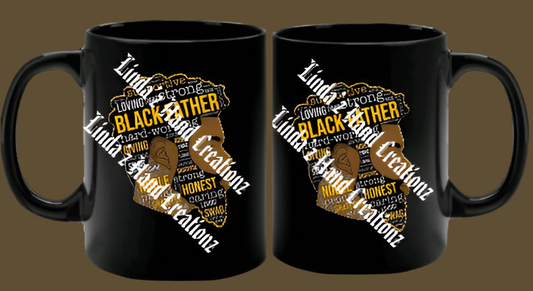 BLACK Father COFFEE MUG